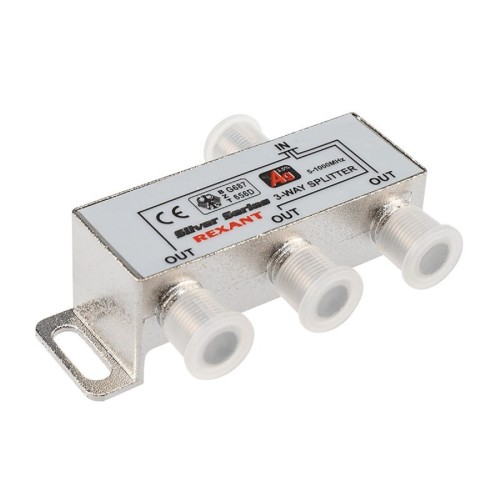 Делитель REXANT 05-6102 ТВх3 под F-разъем, 5-1000МГц, Silver