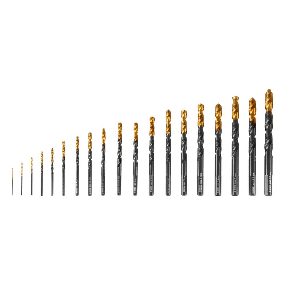 Набор сверл по металлу Denzel 1-10 мм, HSS-Tin, Golden Tip, 19 шт - изображение 3