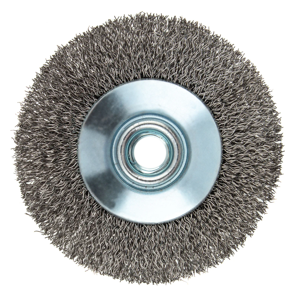 Щетка для УШМ Denzel 100 мм Тарелка, витая нержавеющая проволока 0.3 мм, М14 Denzel - изображение 3