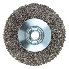 Щетка для УШМ Denzel 100 мм Тарелка, витая нержавеющая проволока 0.3 мм, М14 Denzel - изображение 8