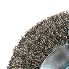 Щетка для УШМ Denzel 100 мм Тарелка, витая нержавеющая проволока 0.3 мм, М14 Denzel - изображение 9