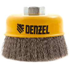 Щетка для УШМ Denzel 100 мм, Чашка, витая нержавеющая проволока 0.3 мм, М14 - изображение 10