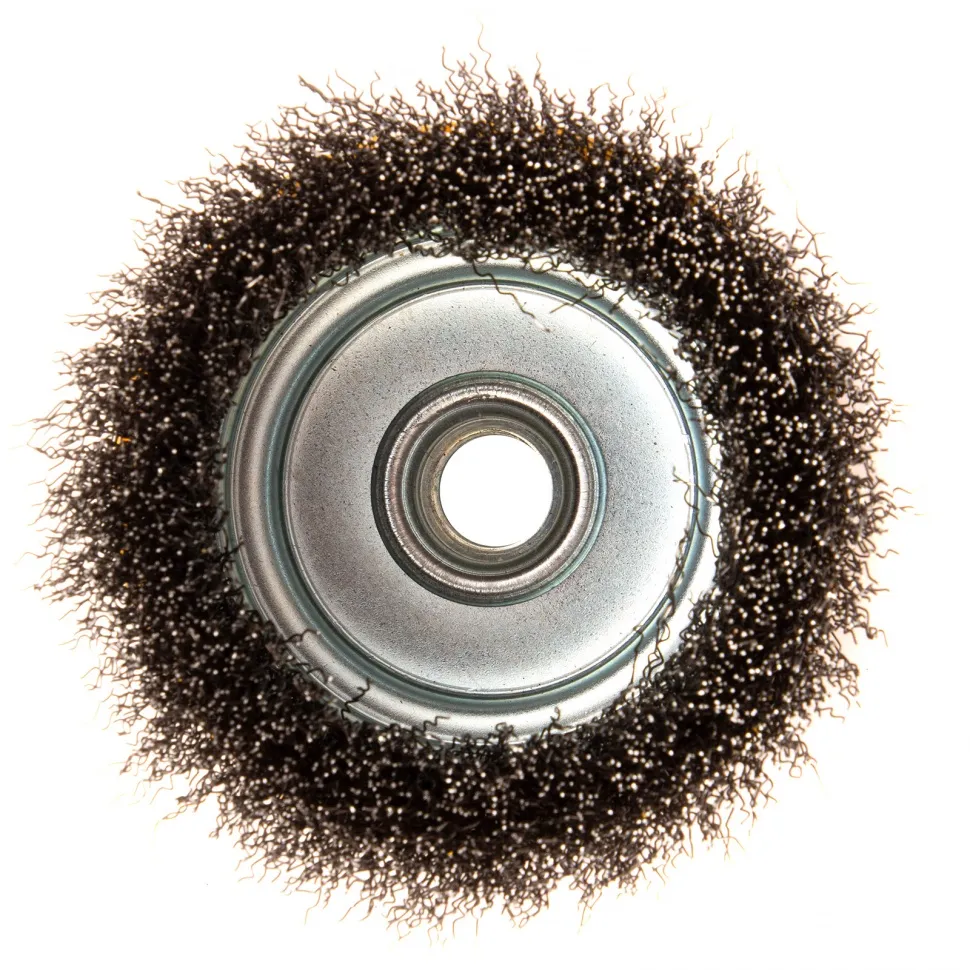 Щетка для УШМ Denzel 100 мм, Чашка, витая нержавеющая проволока 0.3 мм, М14 - изображение 6