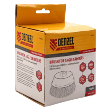 Щетка для УШМ Denzel 100 мм, Чашка, витая нержавеющая проволока 0.3 мм, М14 - изображение 9