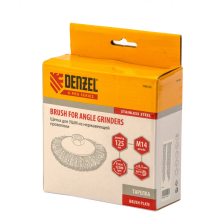 Щетка для УШМ Denzel 125 мм, Тарелка, витая нержавеющая проволока 0.3 мм, М14 - изображение 8