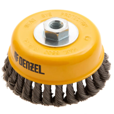 Щетка для УШМ Denzel 125 мм, Чашка, крученая нержавеющая проволока 0.5 мм, М14 - изображение 8
