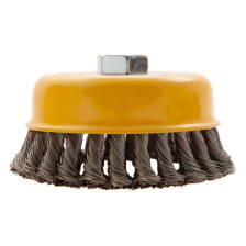 Щетка для УШМ Denzel 125 мм, Чашка, крученая нержавеющая проволока 0.5 мм, М14 - изображение 9