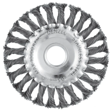 Щетка для УШМ Denzel 125 мм Плоская, крученая нержавеющая проволока 0.5 мм, посадка 22.2 мм - изображение 6