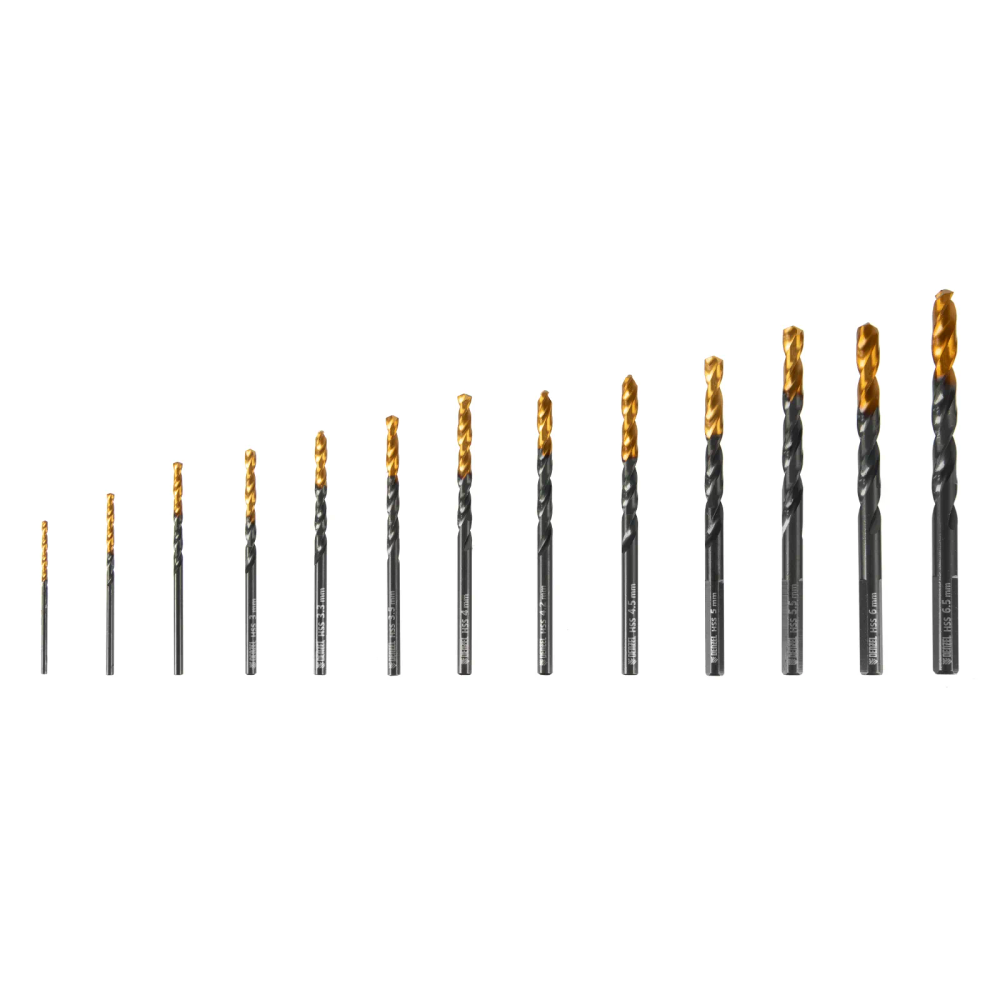 Набор сверл по металлу Denzel 1,5-6,5 мм, HSS-Tin, Golden Tip, 13 шт - изображение 3