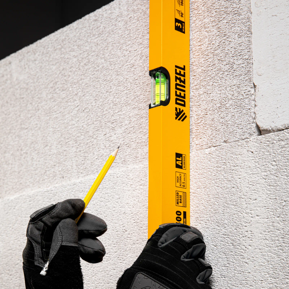 Уровень алюминиевый Denzel 1500 мм, фрезерованный, 3 глазка - изображение 9