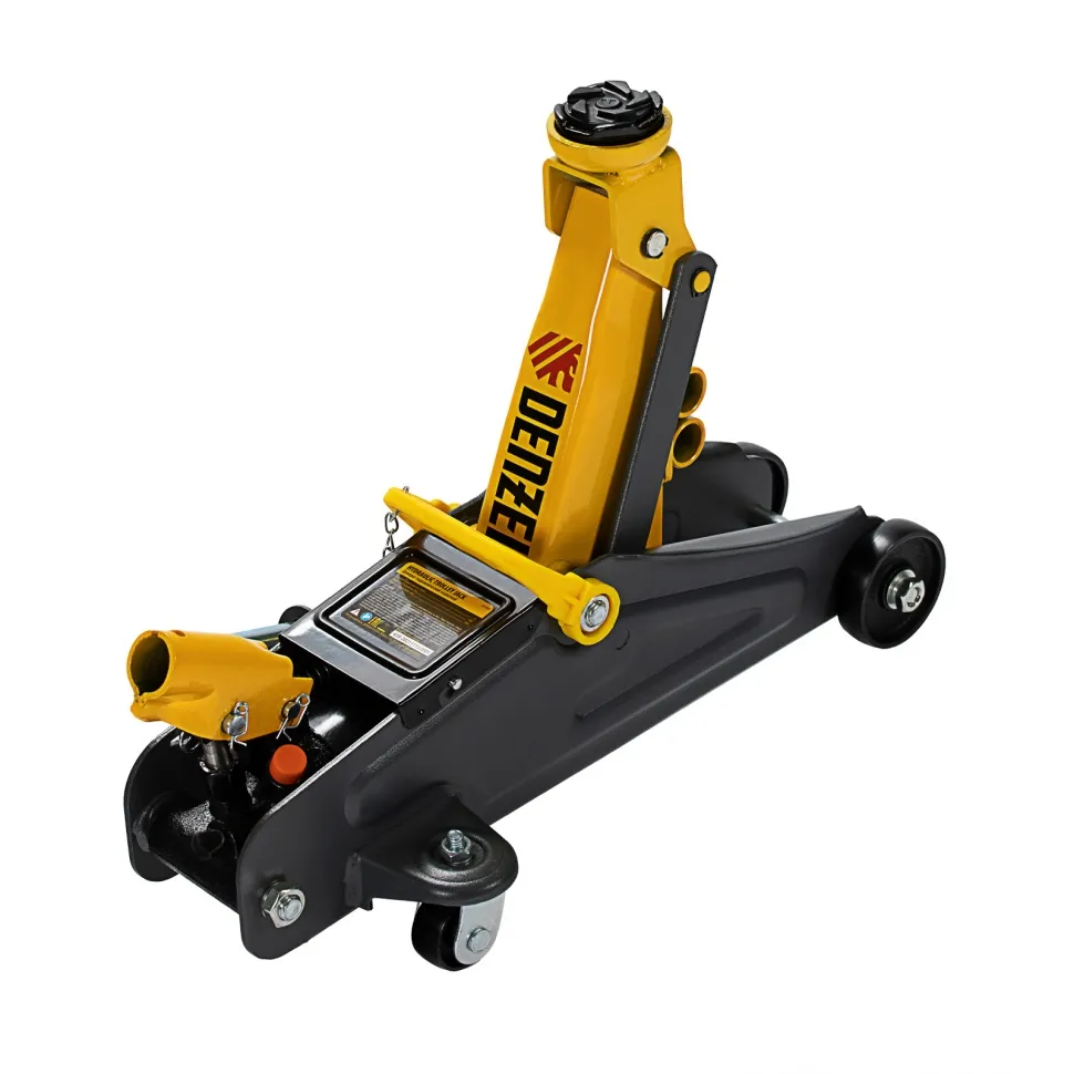 Домкрат гидравлический подкатной с фиксатором Denzel 2 т 130-330 мм в кейсе - изображение 2