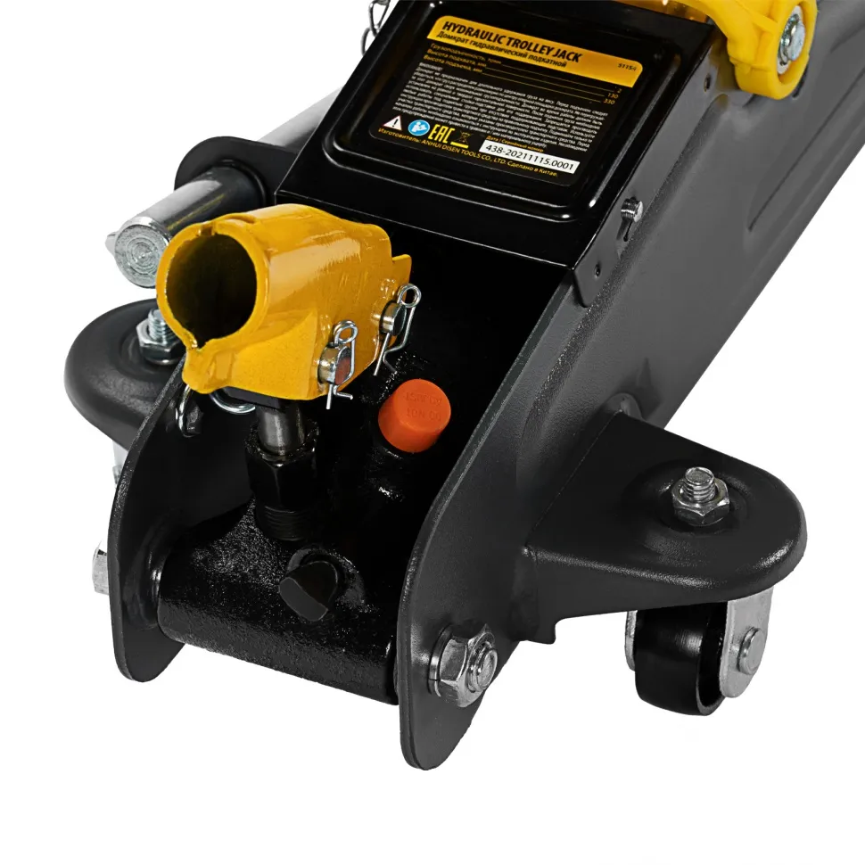 Домкрат гидравлический подкатной с фиксатором Denzel 2 т 130-330 мм в кейсе - изображение 8