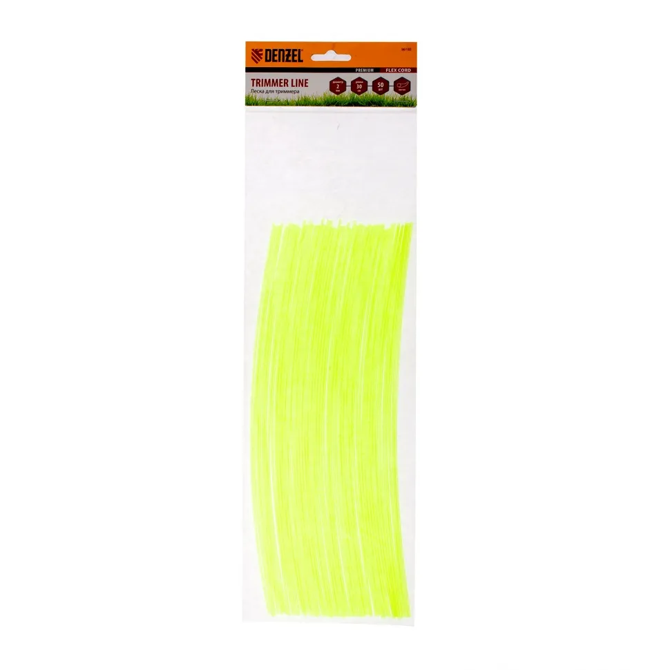 Леска для триммера Denzel круглая нарезанная 2 ммх30 см, 50 шт Flex cord