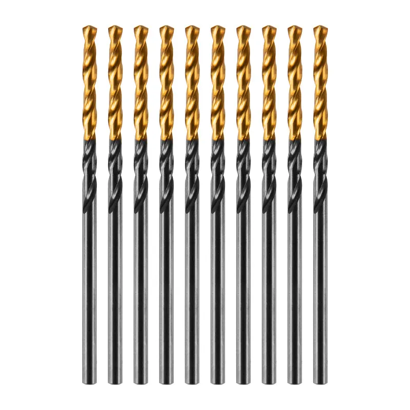 Сверло по металлу Denzel 2 мм, HSS-Tin, Golden Tip, 10 шт.