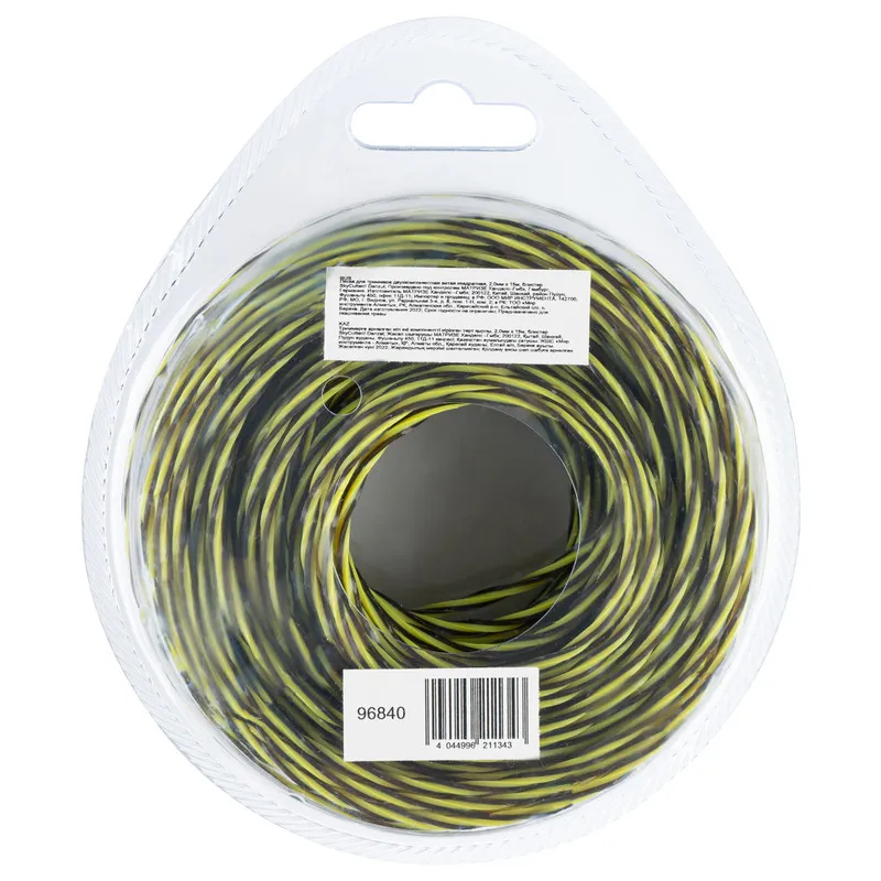 Леска для триммера Denzel двухкомпонентная витая квадратная, 2,0ммх15м, блистер SkyCutter - изображение 3