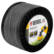 Леска для триммера Denzel двухкомпонентная витой квадрат, 2,0ммх357м, на DIN катушке EXTRA CORD - изображение 5