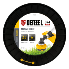 Леска для триммера Denzel звезда, 2,0ммх374м, на DIN катушке FLEX CORD - изображение 5