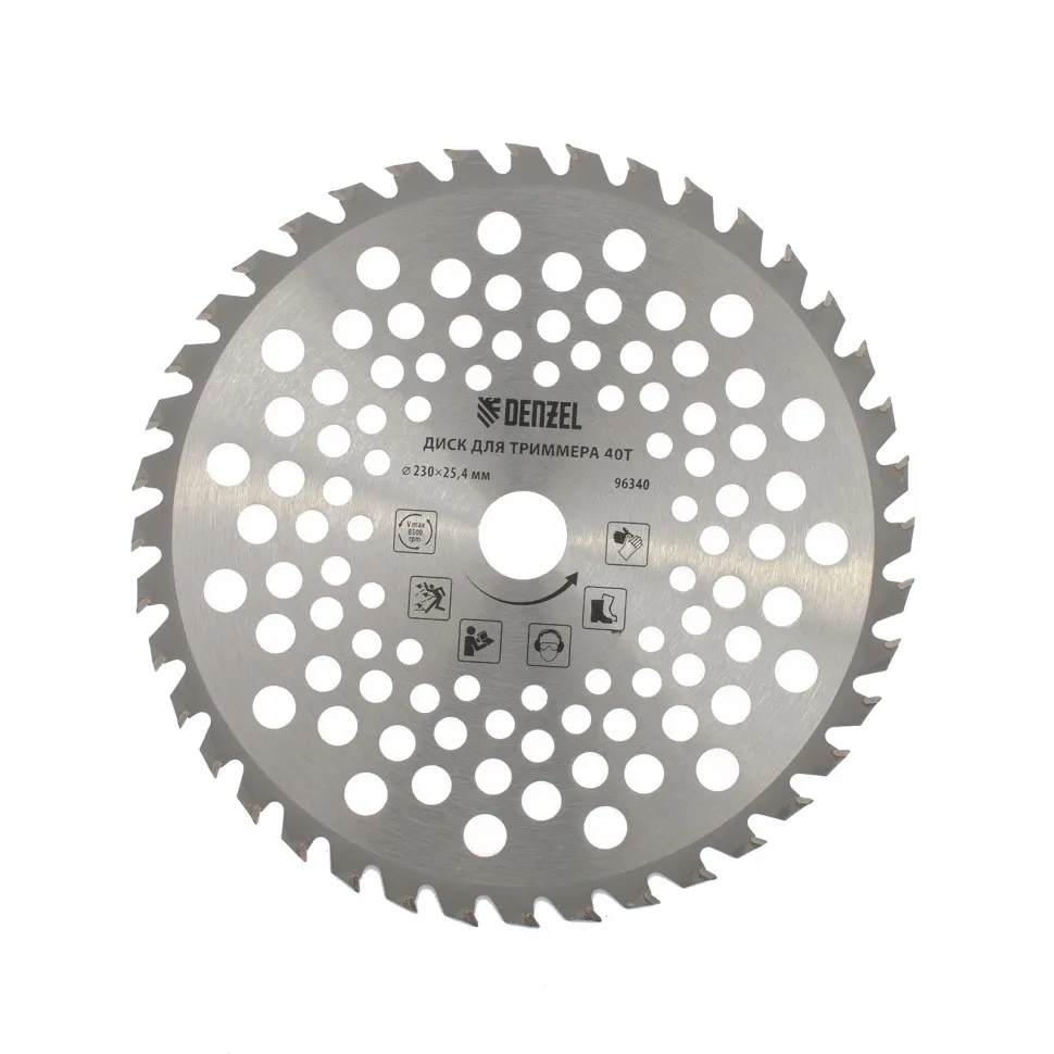 Диск для триммера Denzel 230х25.4 мм, толщина 1.3 мм, 40 зубьев