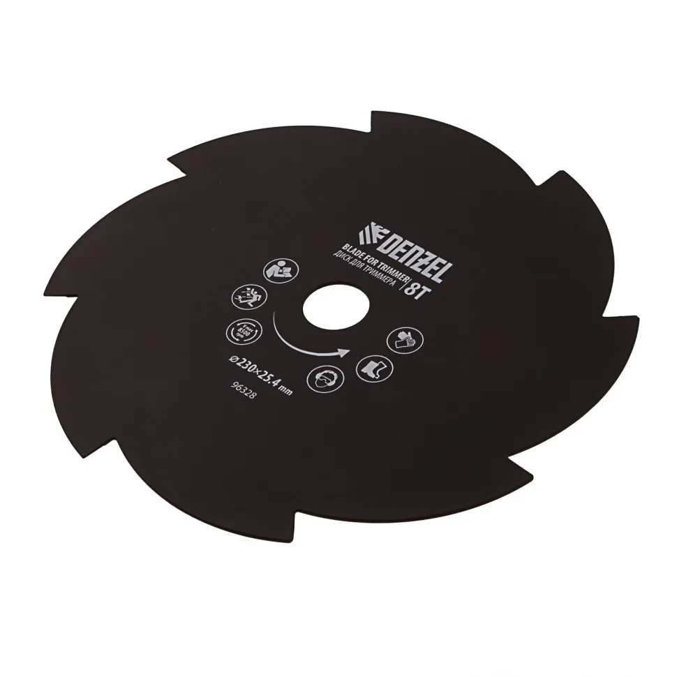 Диск для триммера Denzel 230х25.4 мм, толщина 1.6 мм, 8 лезвий