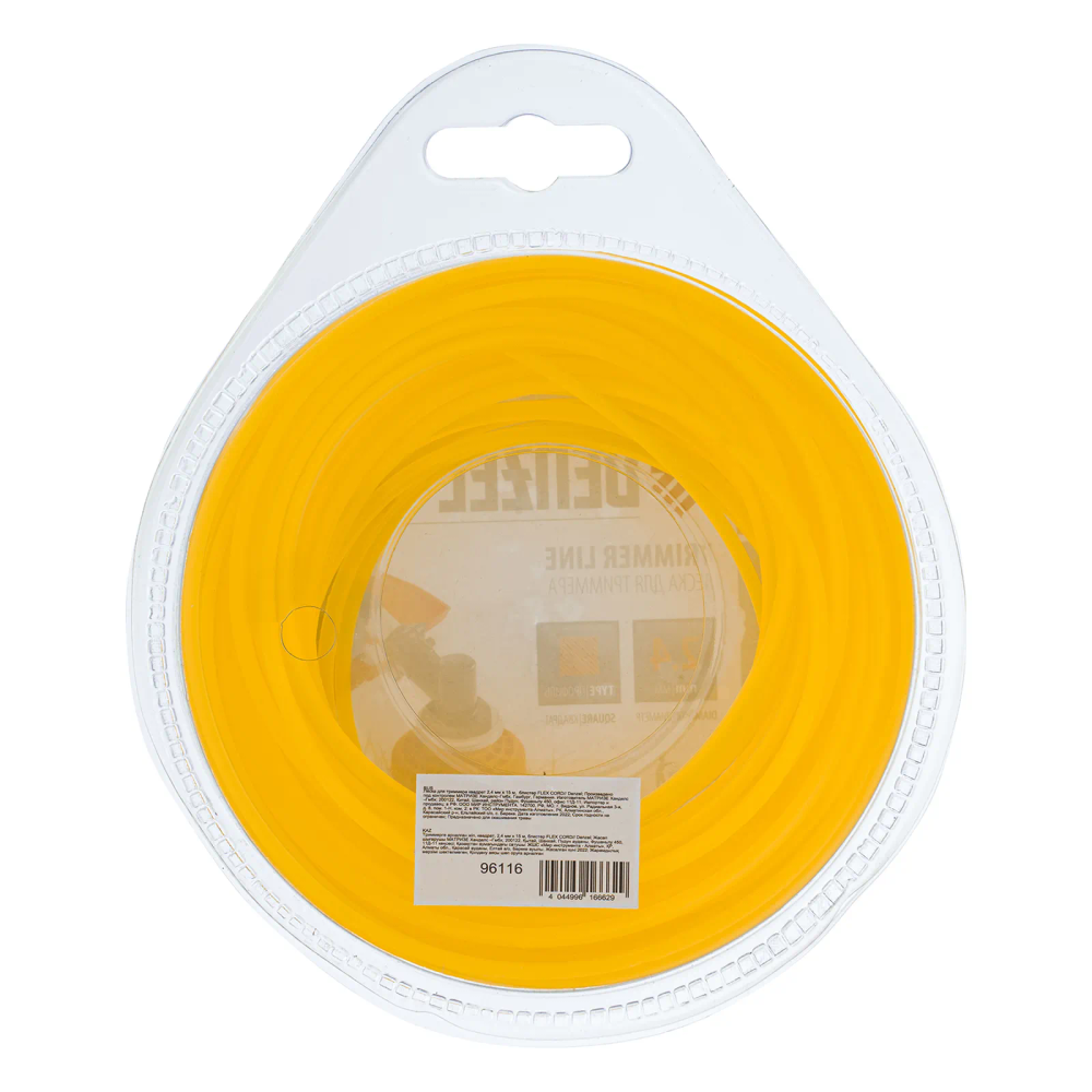 Леска для триммера Denzel квадрат 2.4 ммх15 м, блистер Flex cord - изображение 3