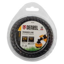 Леска для триммера Denzel двухкомпонентная эллипс 2,4ммх15м, блистер EXTRA CORD, - изображение 3