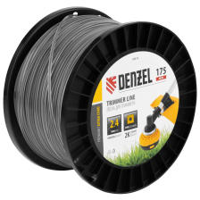 Леска для триммера Denzel двухкомпонентная квадрат, 2,4ммх175м, на DIN катушке EXTRA CORD - изображение 5