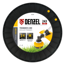 Леска для триммера Denzel витой квадрат, 2,4ммх243м, на DIN катушке FLEX CORD - изображение 6