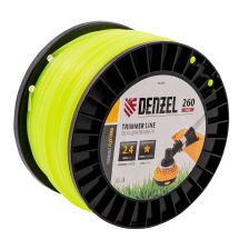 Леска для триммера Denzel звезда, 2,4ммх260м, на DIN катушке FLEX CORD - изображение 4