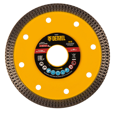 Диск алмазный Denzel супертонкий, 250х25,4 мм, горячее прессование, мокрое резание - изображение 16