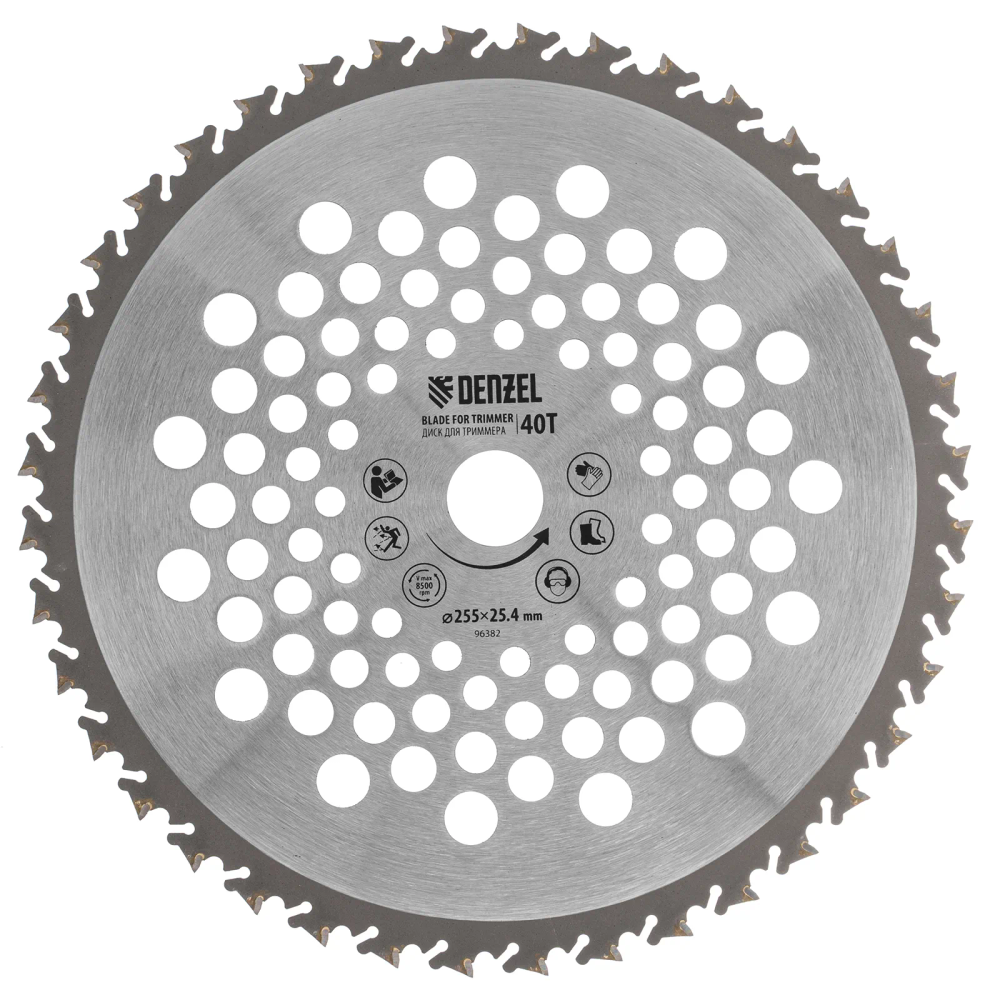 Диск для триммера Denzel  255х25,4  40 зубов,  Anti-Kick