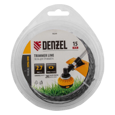 Леска для триммера Denzel двухкомпонентная эллипс, 2,7ммх15м, блистер EXTRA CORD, - изображение 3