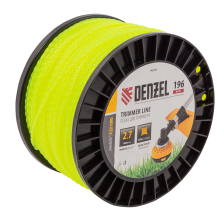 Леска для триммера Denzel витой квадрат, 2,7ммх196м, на DIN катушке FLEX CORD - изображение 4