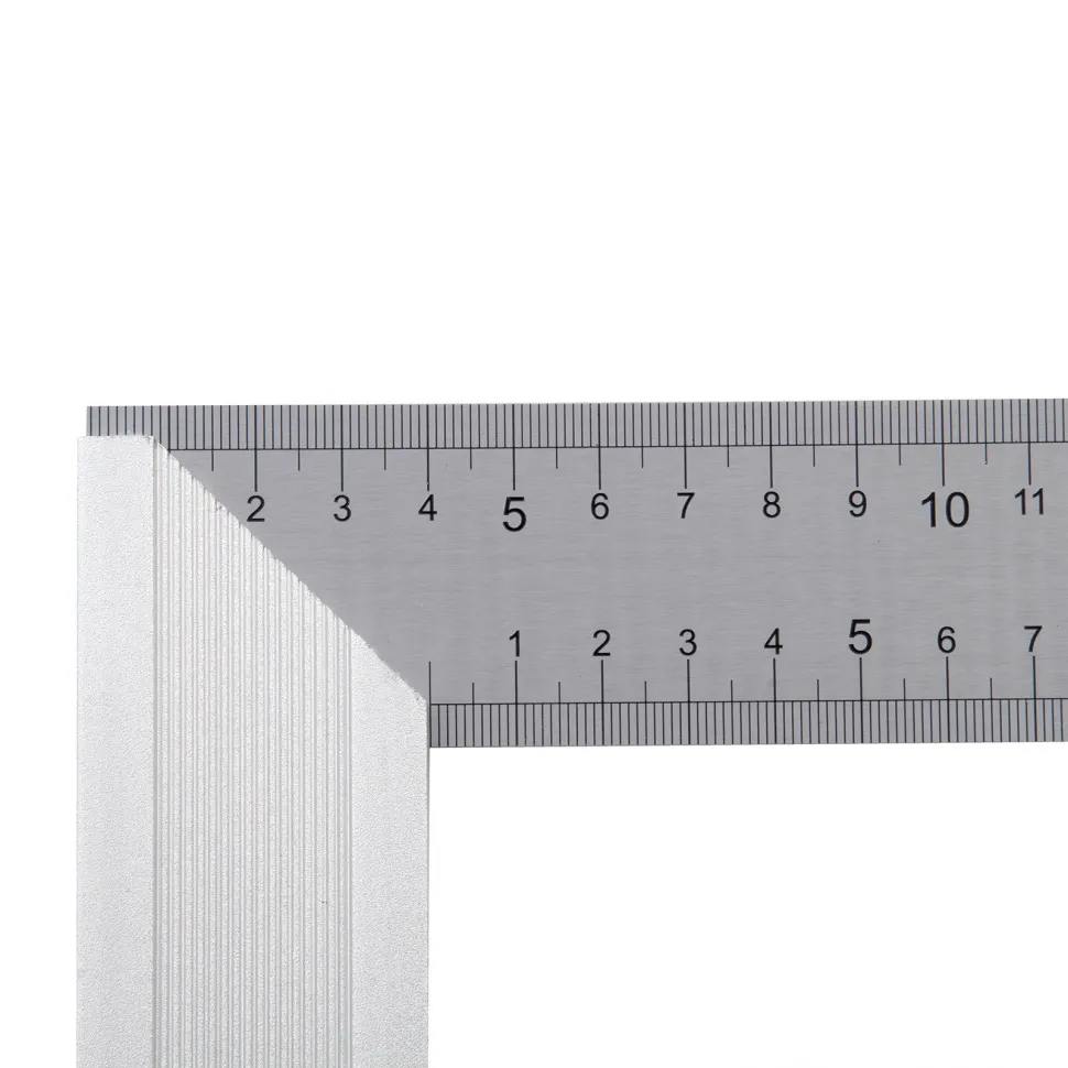 Угольник стальной Denzel (нержавеющая сталь, градуировка, алюминиевое основание) - изображение 3