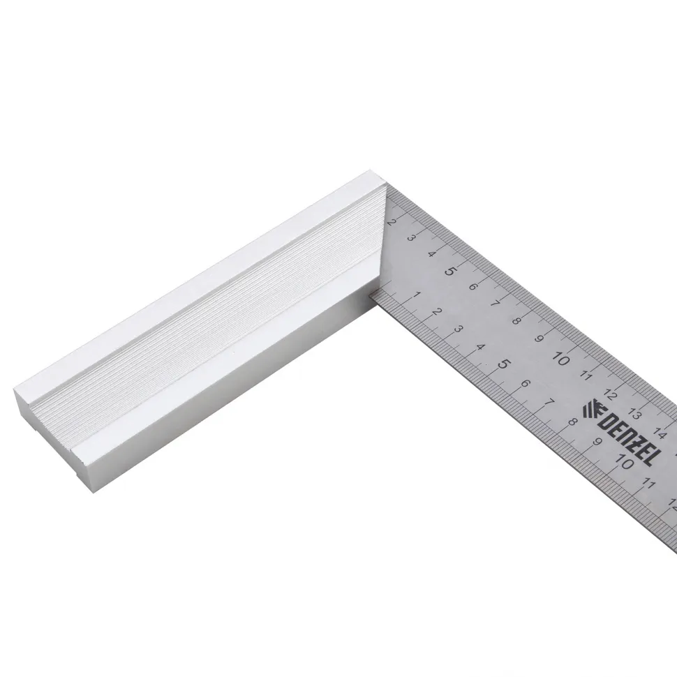 Угольник стальной Denzel (нержавеющая сталь, градуировка, алюминиевое основание) - изображение 4