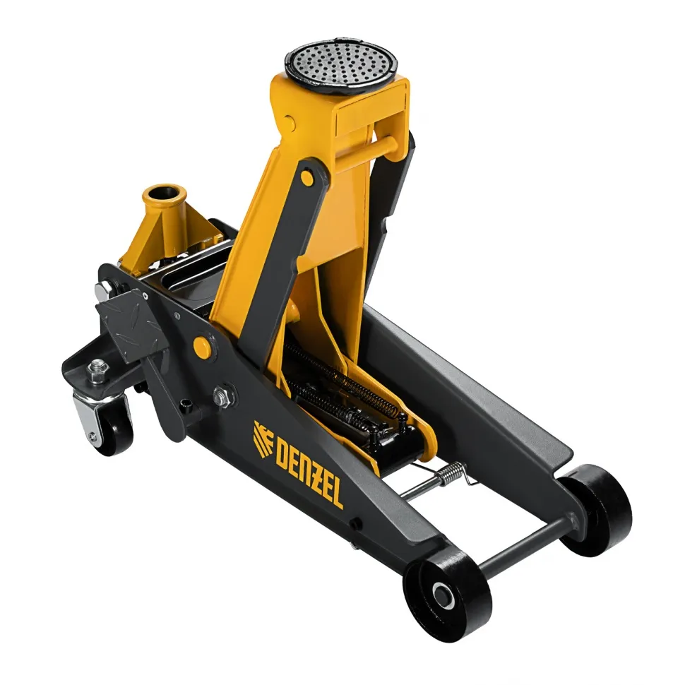 Домкрат гидравлический подкатной Denzel 3 т, с фиксатором, быстрый подъем, 135-480 мм, профессиональ - изображение 3