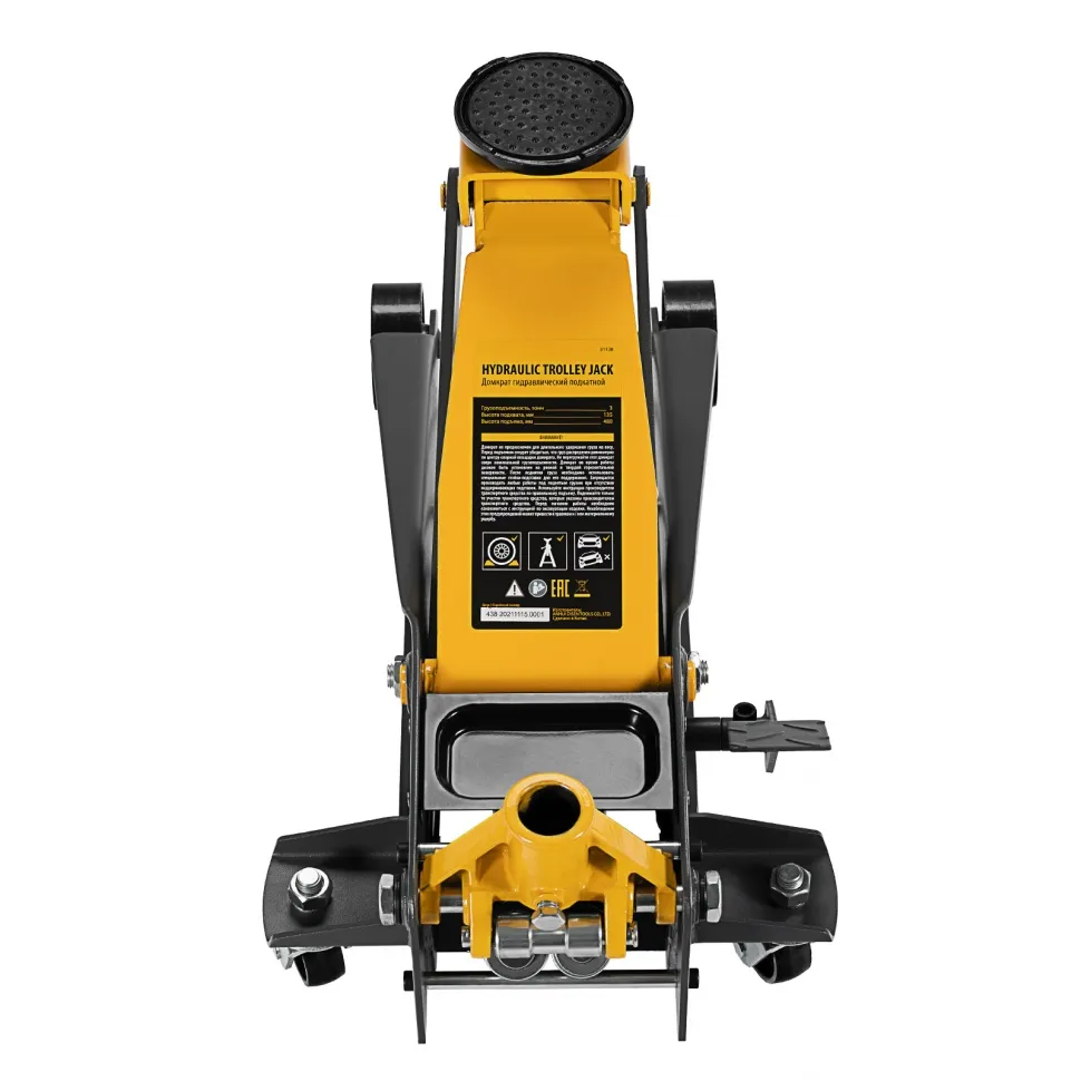 Домкрат гидравлический подкатной Denzel 3 т, с фиксатором, быстрый подъем, 135-480 мм, профессиональ - изображение 6