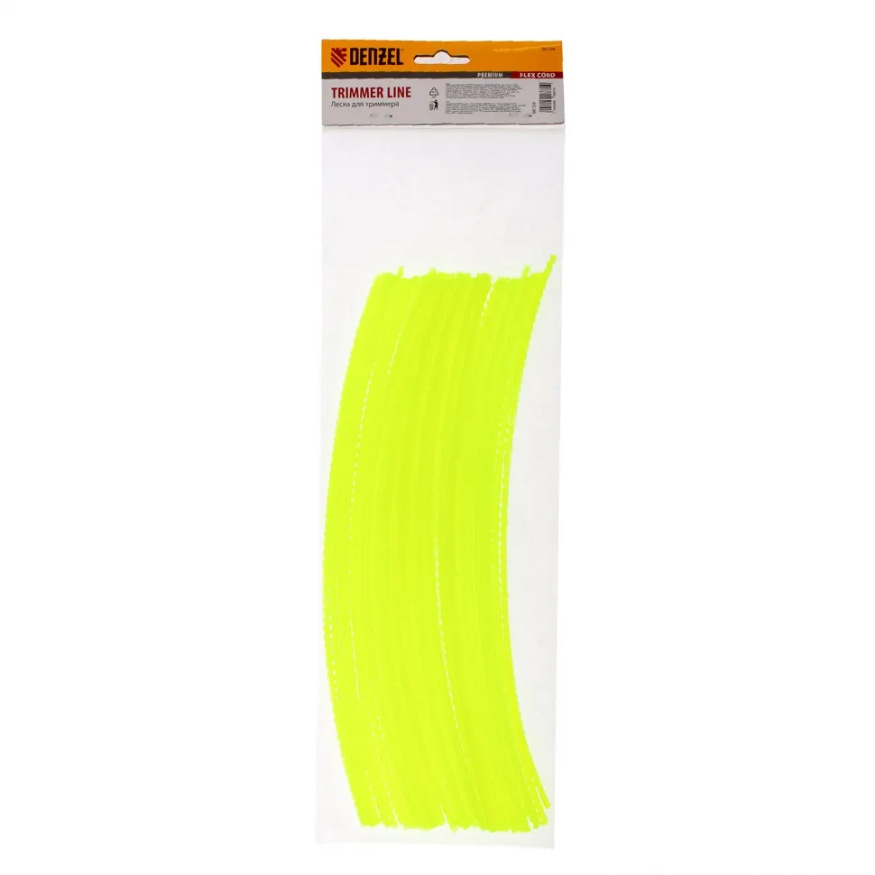 Леска для триммера Denzel зубчатый квадрат нарезанная 3 ммх30 см, 50 шт Flex cord - изображение 2