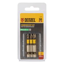 Набор бит комбинированный Denzel 3 шт., PZ1, PZ2, PZ3, 50 мм, сталь S2 - изображение 8