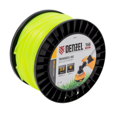 Леска для триммера Denzel звезда, 3,0ммх166м, на DIN катушке FLEX CORD - изображение 4