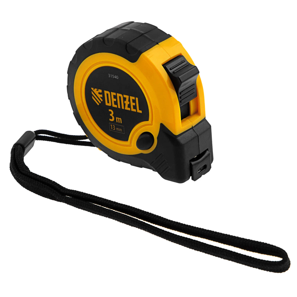 Рулетка Denzel 3мх13мм, двухкомп. корпус, кнопка-пауза - изображение 5