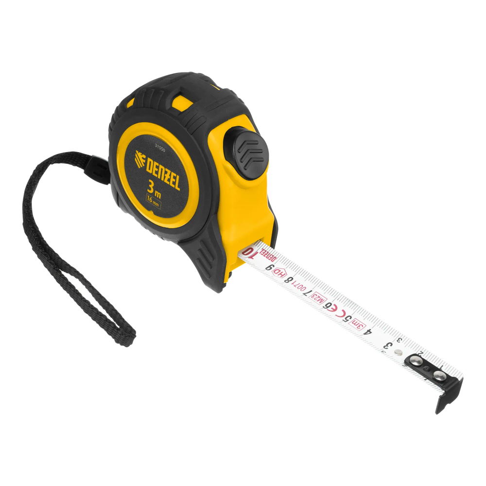 Рулетка Denzel 3мх16мм, обрезиненный корпус, автоматическая фиксация - изображение 4