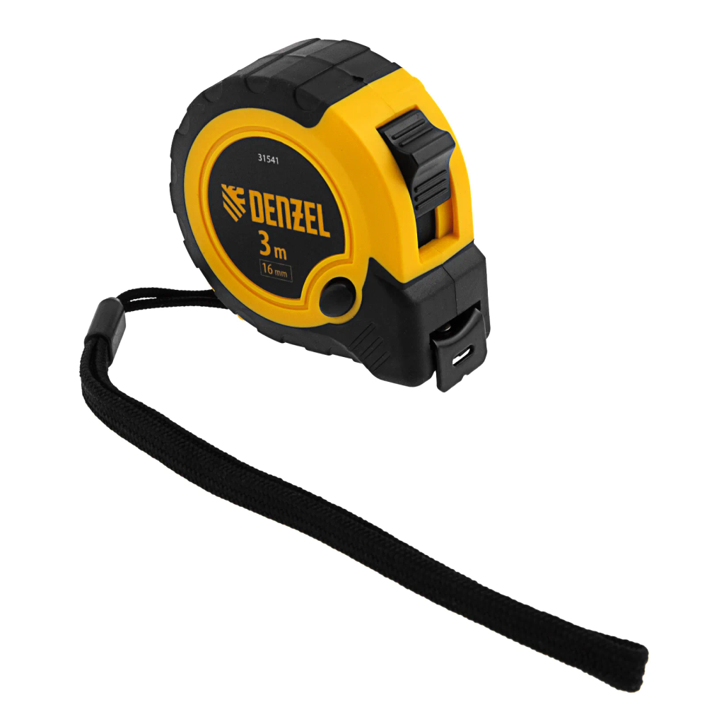 Рулетка Denzel 3мх16мм, двухкомп. корпус, кнопка-пауза - изображение 5