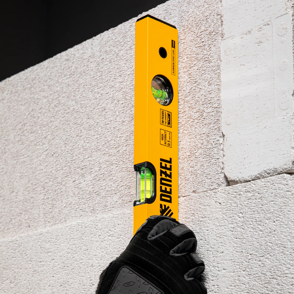 Уровень алюминиевый Denzel 400 мм, фрезерованный, 3 глазка - изображение 7