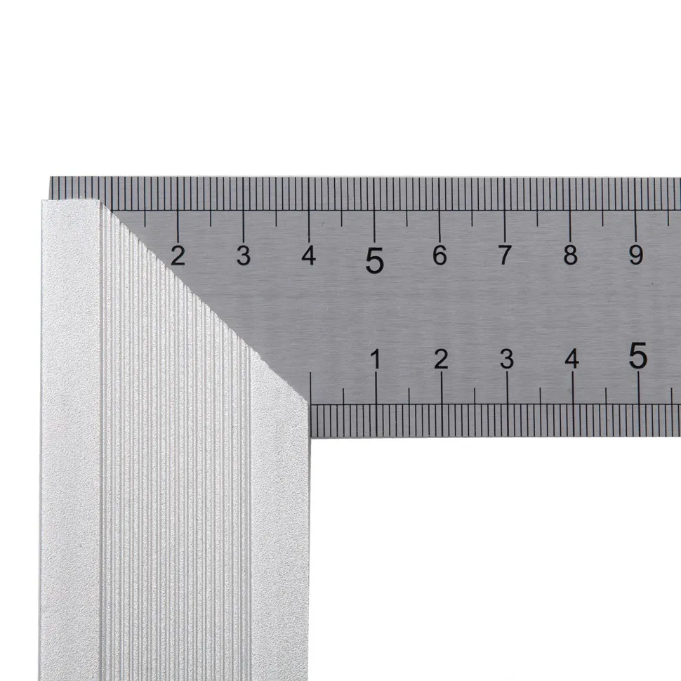 Угольник стальной Denzel 400 мм, нержавеющая сталь, градуировка, алюминиевое основание - изображение 3