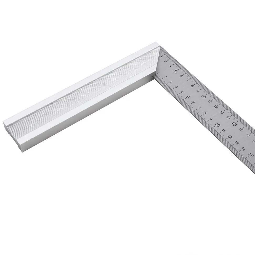 Угольник стальной Denzel 400 мм, нержавеющая сталь, градуировка, алюминиевое основание - изображение 4