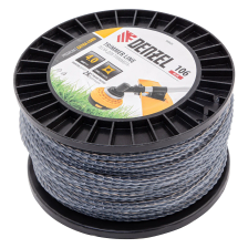 Леска для триммера Denzel двухкомпонентная витой квадрат, 4,0ммх106м, на DIN катушке EXTRA CORD - изображение 5