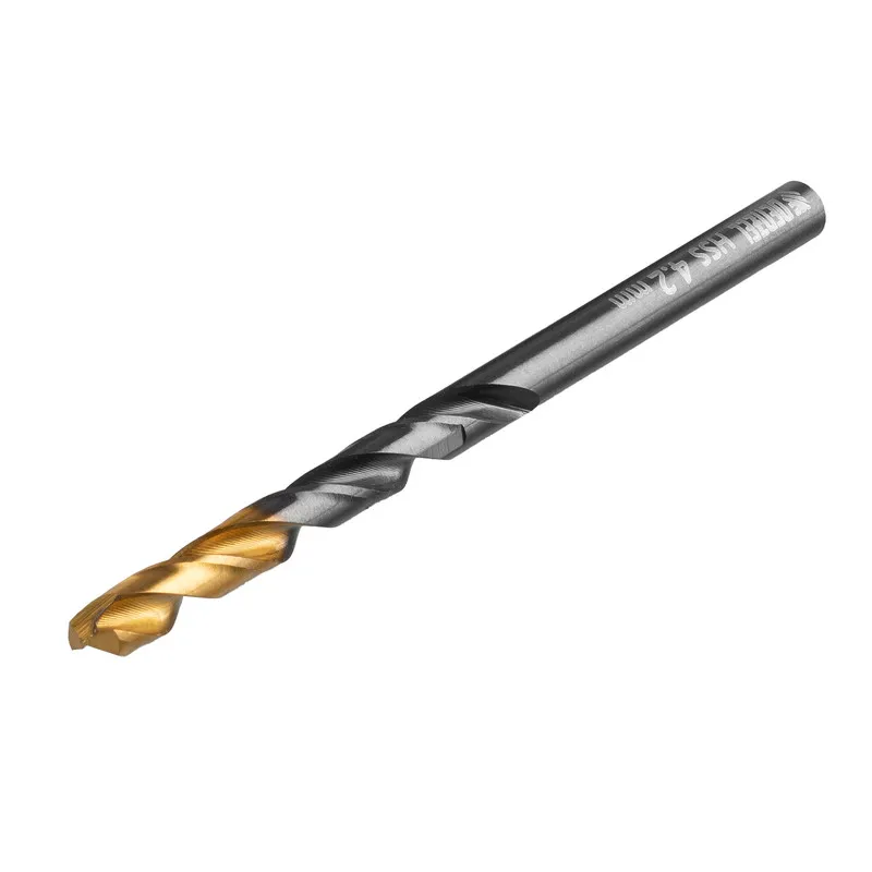 Сверло по металлу Denzel 4,2 мм, HSS-Tin, Golden Tip, 10 шт. - изображение 2