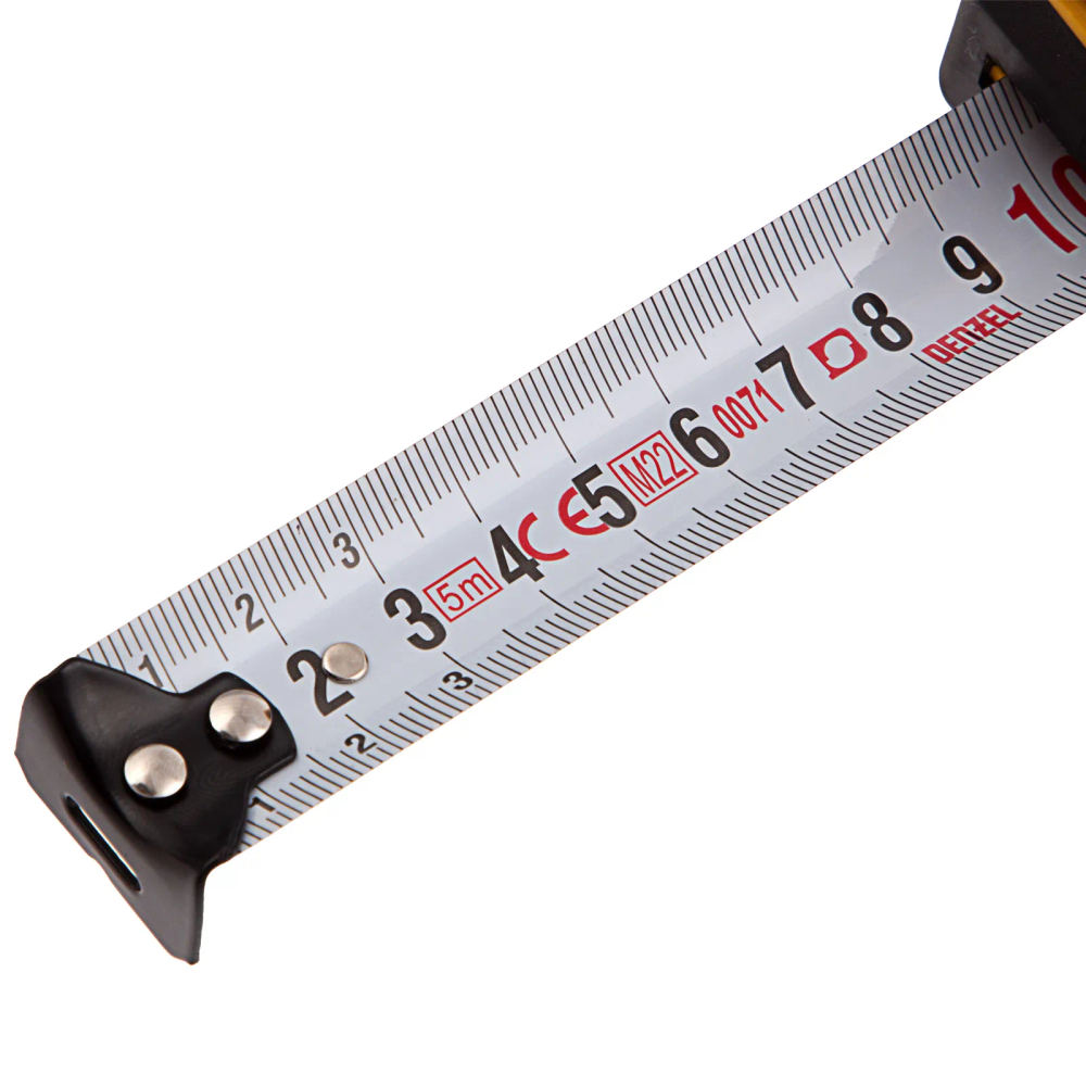 Рулетка Denzel 5мх25мм, двухкомп. корпус, кнопка-пауза - изображение 7