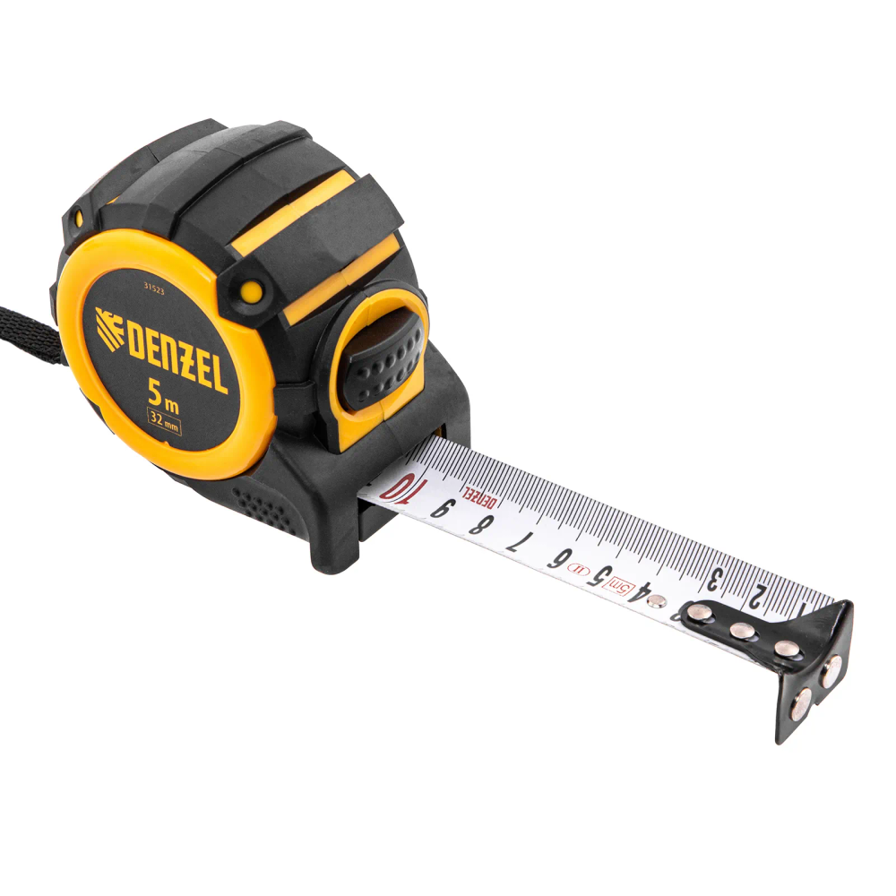 Рулетка Denzel 5мх32мм, автоматич. фиксац., нейлон. покрытие, магнит. зацеп, двухстор. разметка - изображение 5