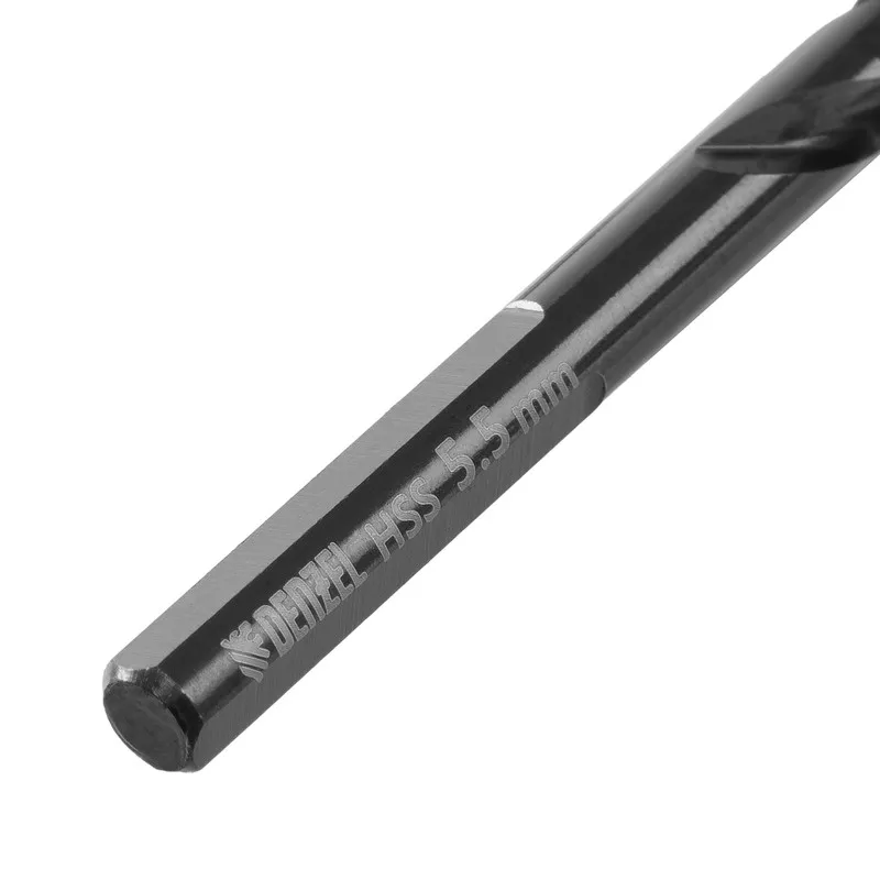 Сверло по металлу Denzel 5,5 мм, HSS-Tin, Golden Tip, 10 шт. - изображение 4